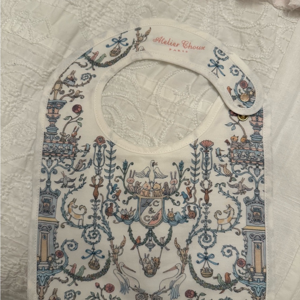 Atelier Choux Baby Bib with Elegant Print